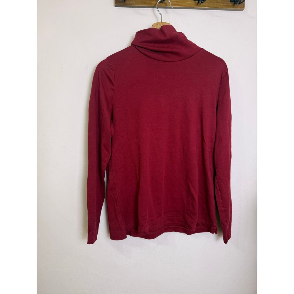 Lands End Women’s Long Sleeve Dark Red Shaped Supima Cotton M - Picture 5 of 5